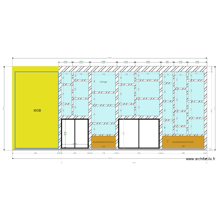 Mur rideau Plan A V2. Plan de 0 pièce et 0 m2