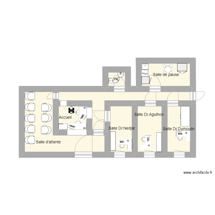 Plan SCM Douzon. Plan de 8 pièces et 19 m2