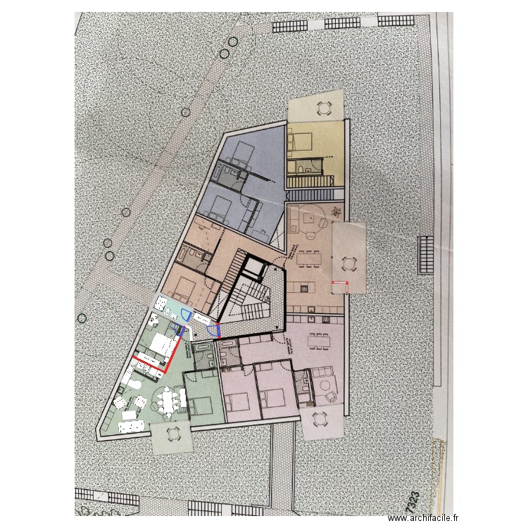 1er étage. Plan de 1 pièce et 5 m2