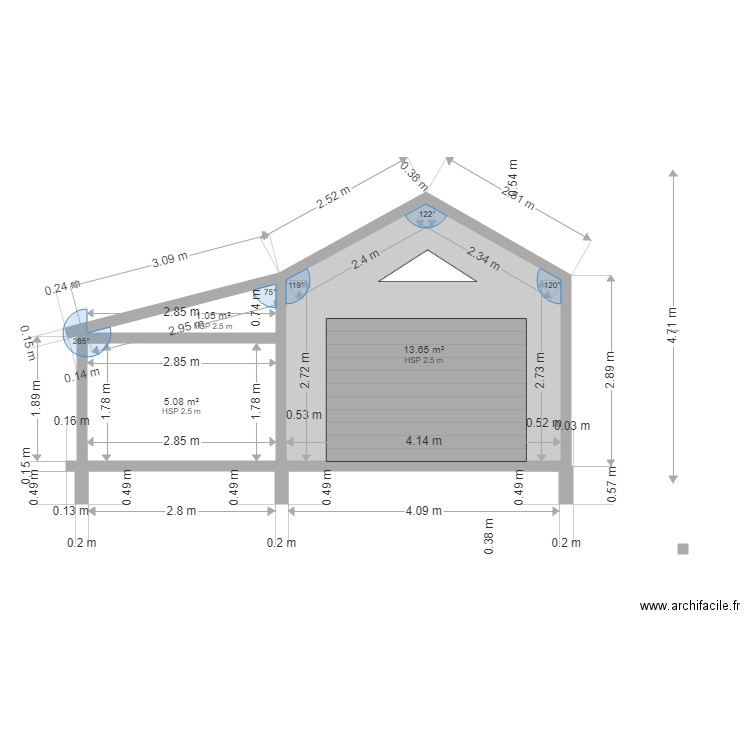 petit garage 30 et appentis. Plan de 0 pièce et 0 m2