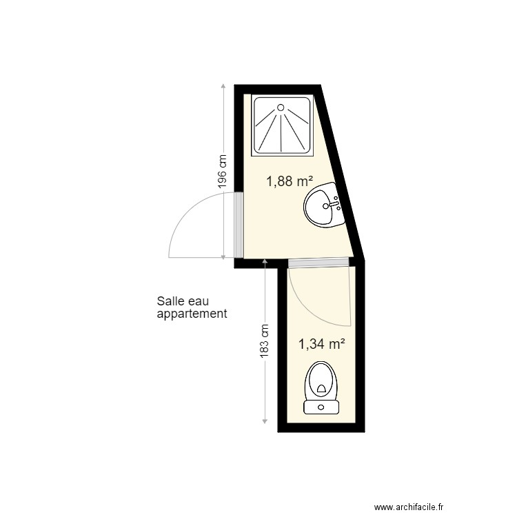 salle eau appartement. Plan de 0 pièce et 0 m2