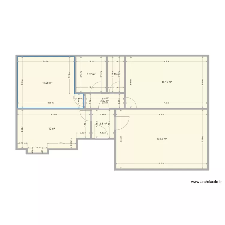 74 PARIS 8EME 1ER GAUCHE. Plan de 