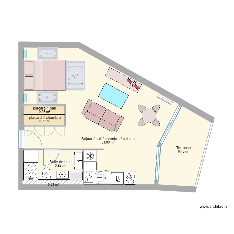 FAIRWAY 2. Plan de 6 pièces et 43 m2