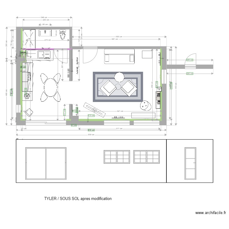 TEYLER SOUSSOL APRES MODIFICATION. Plan de 0 pièce et 0 m2