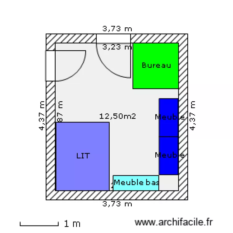 chambre theo V2. Plan de 