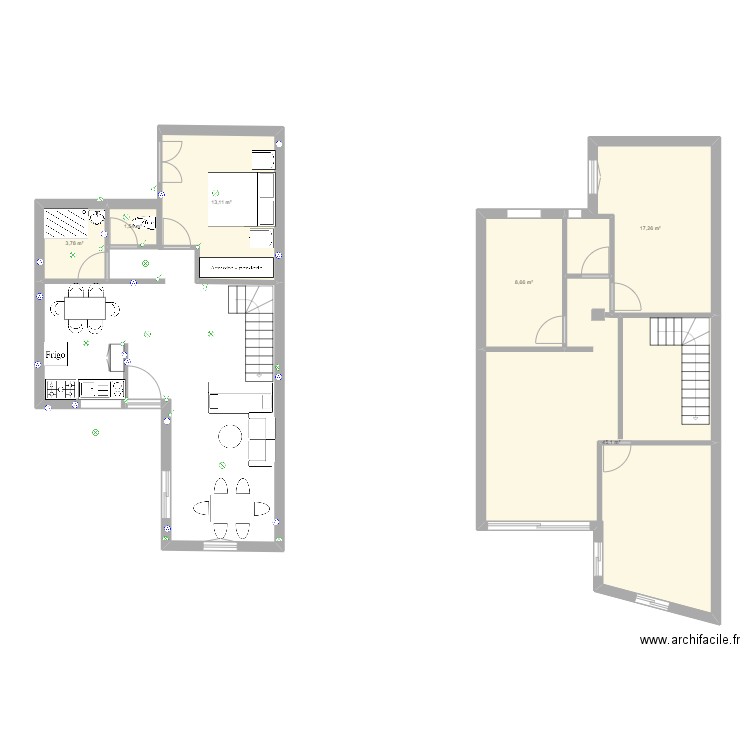 Plan Maison RDC OM. Plan de 6 pièces et 89 m2