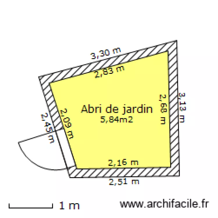 Abri de jardin . Plan de 