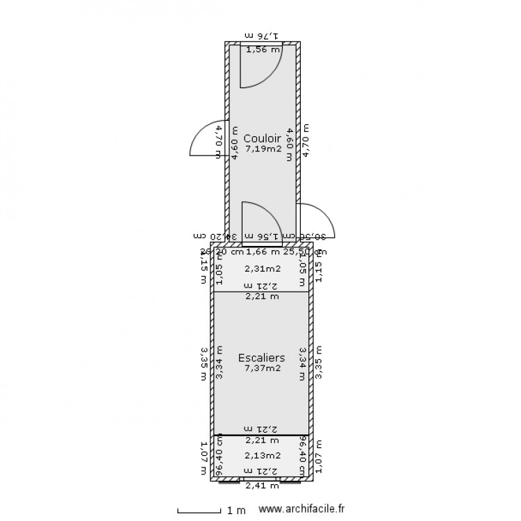 Couloir entrée haute. Plan de 0 pièce et 0 m2