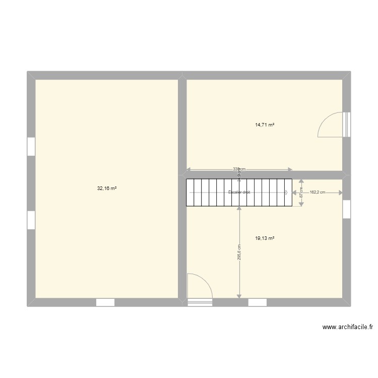 FON_PONT. Plan de 3 pièces et 66 m2