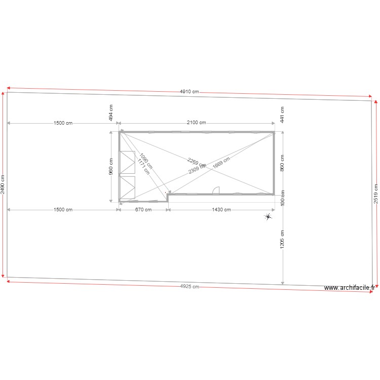 Diagonale. Plan de 0 pièce et 0 m2