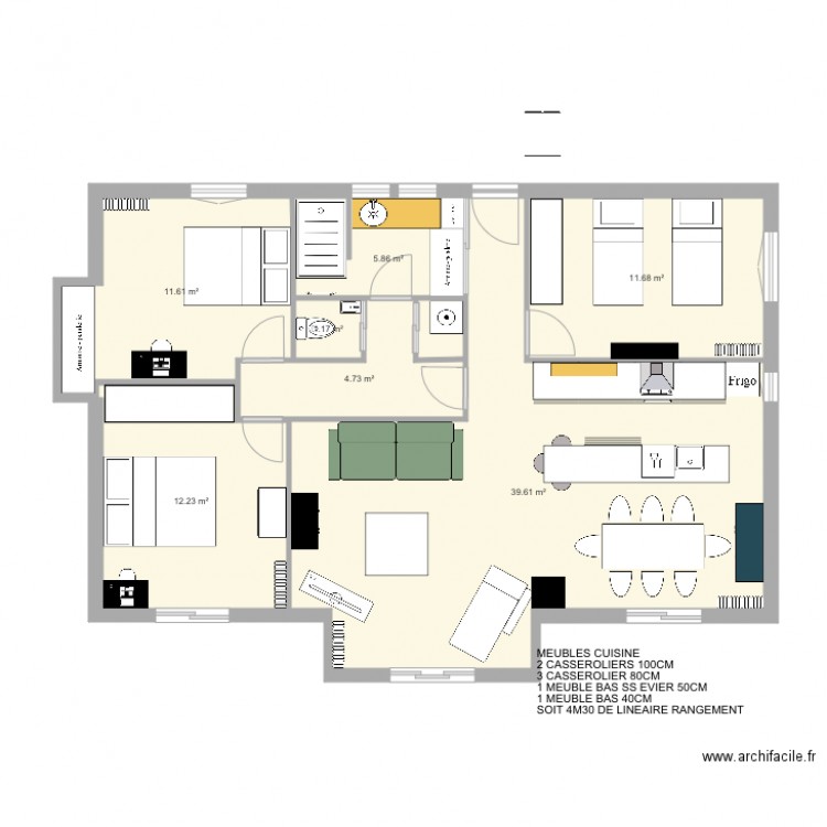 TALENCE CARLITO ET CHRIS 4 CUIS A DROITE. Plan de 0 pièce et 0 m2