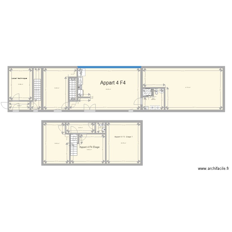 pierre de bresse Le moulin Appart 4 RDC et Etage. Plan de 0 pièce et 0 m2