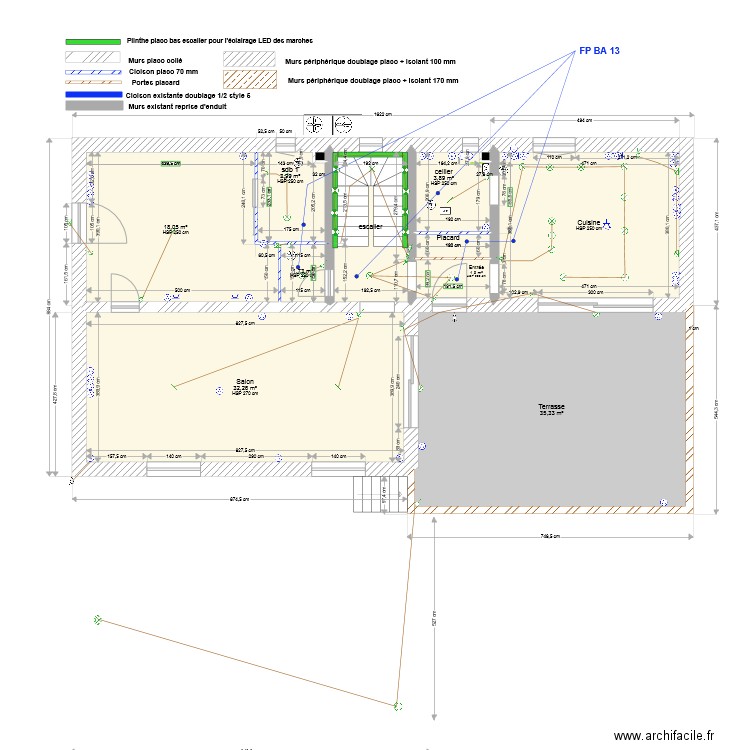 NICO  elec. Plan de 31 pièces et 320 m2