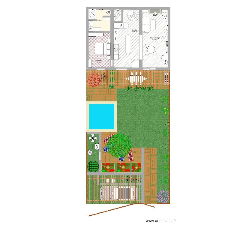 Tour du Cardinal. Plan de 4 pièces et 60 m2