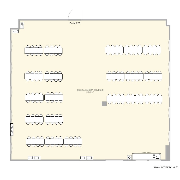 Salle a manger 220 jeune. Plan de 0 pièce et 0 m2