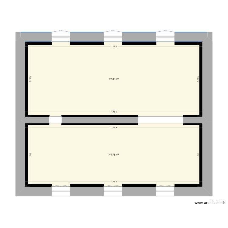 gorn29. Plan de 2 pièces et 98 m2