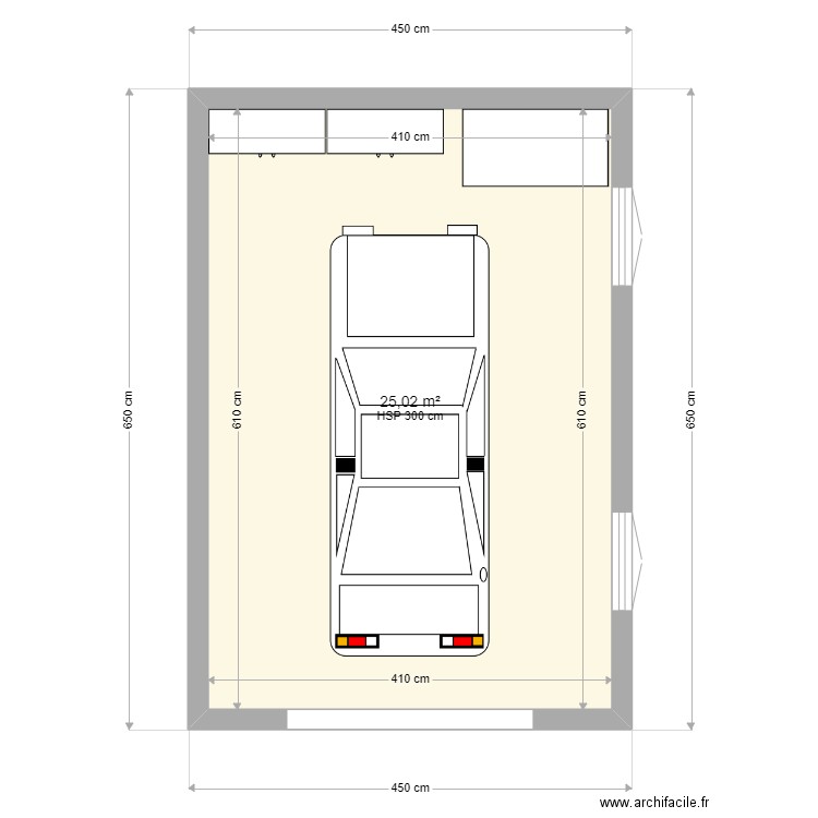 Garage 1 voiture. Plan de 1 pièce et 25 m2