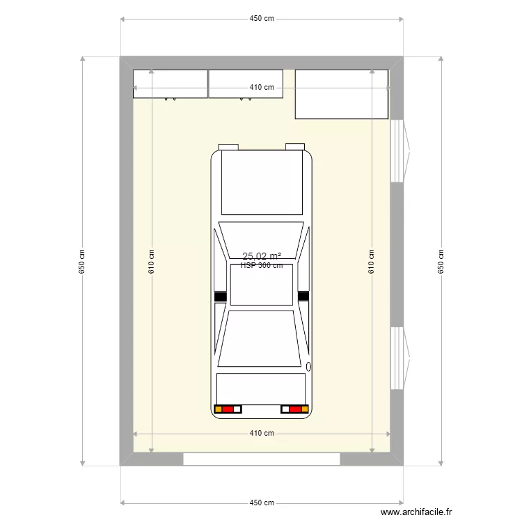 Garage 1 voiture. Plan de 