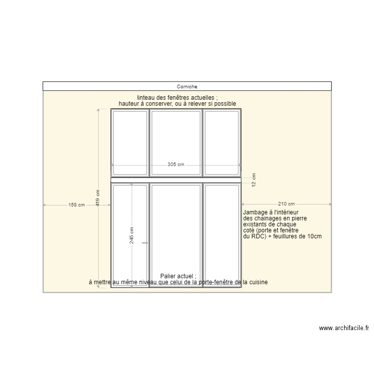 Facade sud v2. Plan de 0 pièce et 0 m2