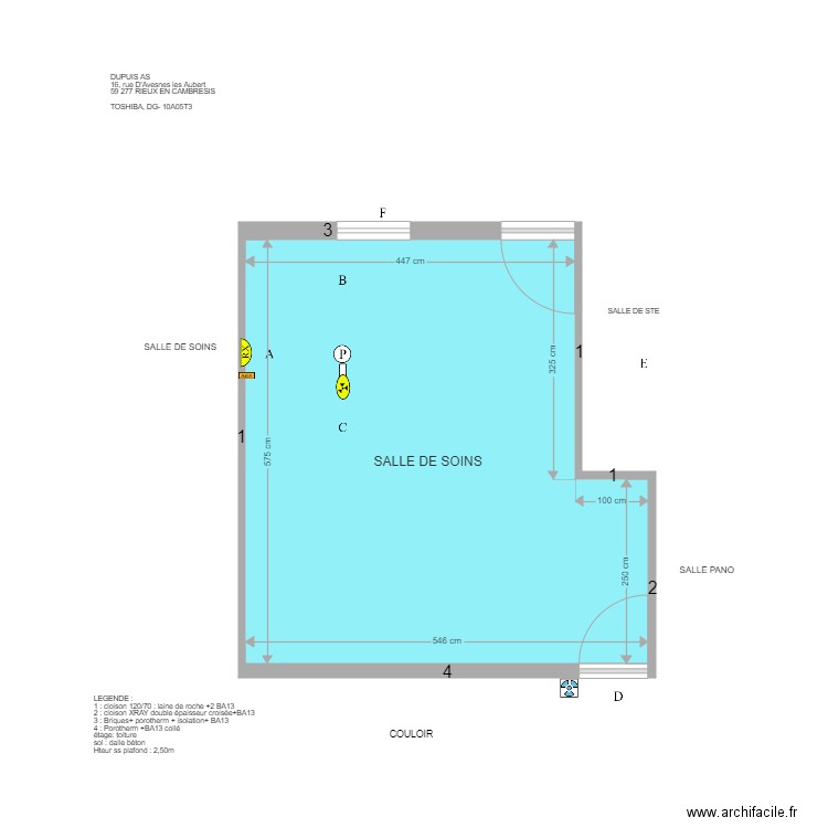 DUPUIS SALLE DE SOINS. Plan de 1 pièce et 28 m2