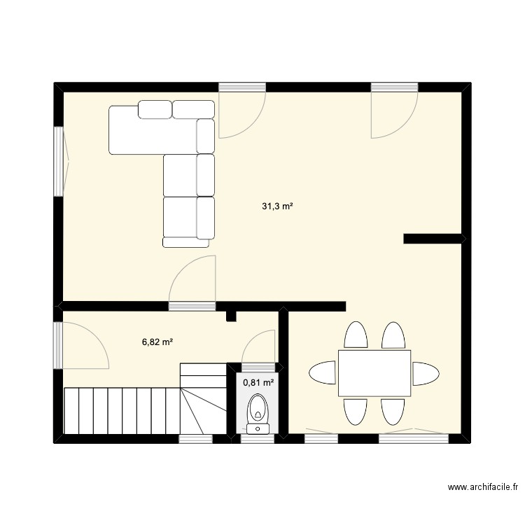 st roch 81. Plan de 3 pièces et 39 m2