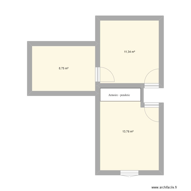 maison thaon les vosges. Plan de 3 pièces et 34 m2