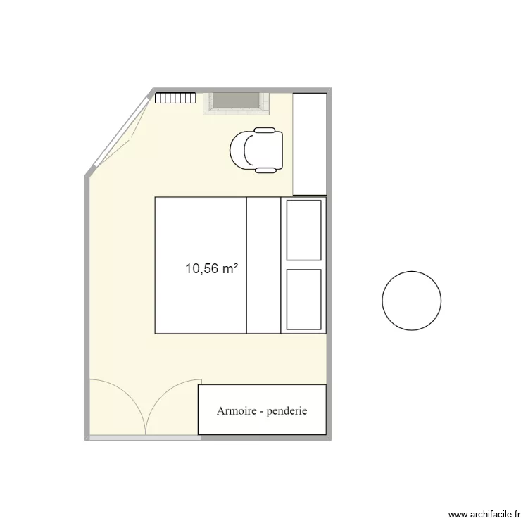 chambre violette. Plan de 