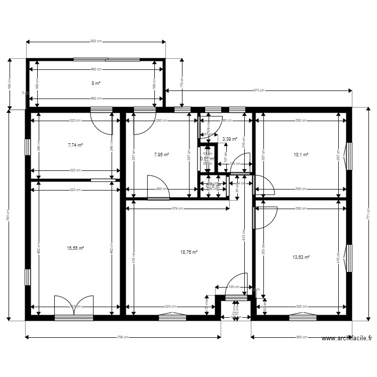 St v de p. Plan de 10 pièces et 86 m2