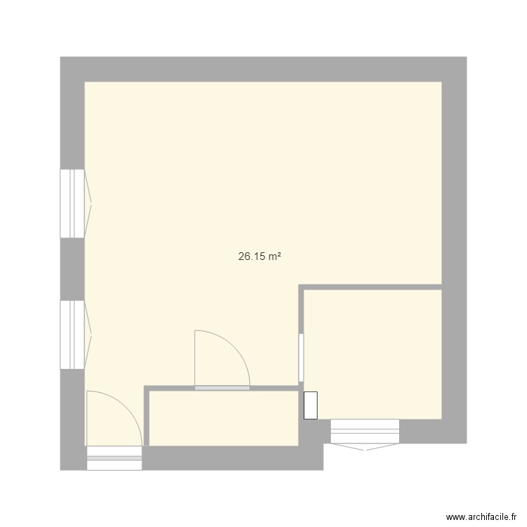 Studio Pierre vide. Plan de 0 pièce et 0 m2