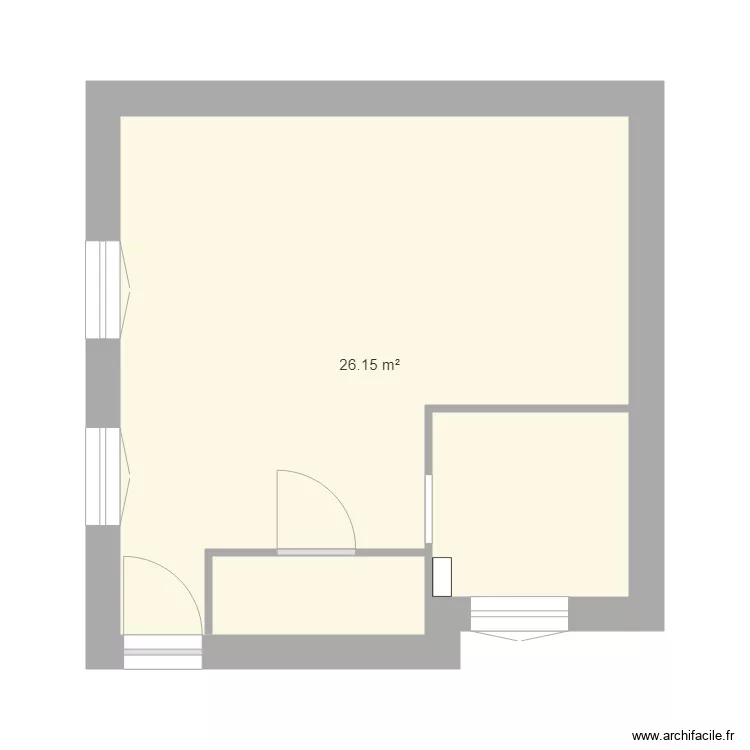 Studio Pierre vide. Plan de Studio Pierre vide. Plan de