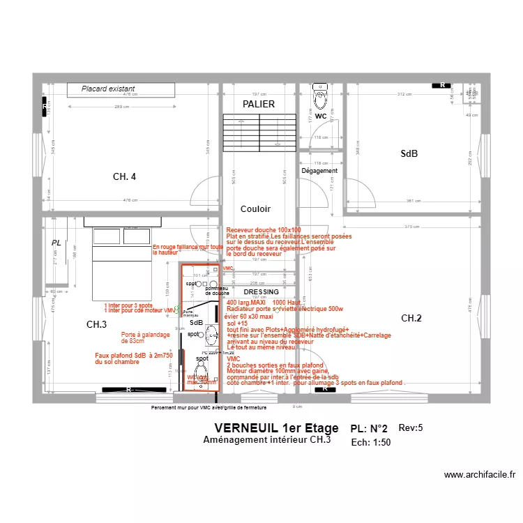 VERNEUIL 1er Etage a2. Plan de 