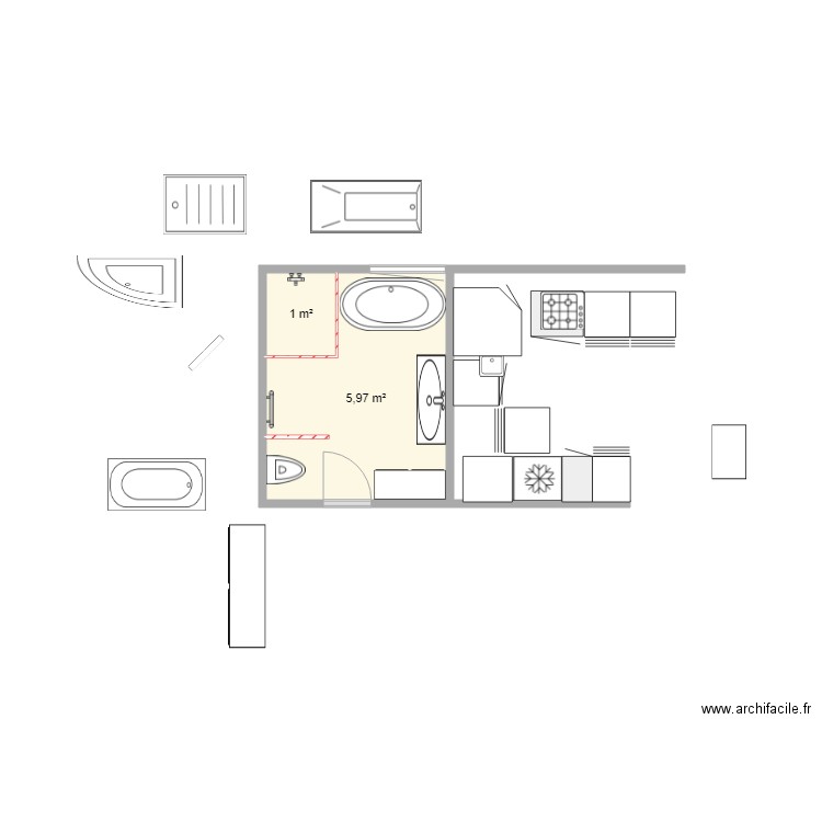 SDB 8 30. Plan de 0 pièce et 0 m2