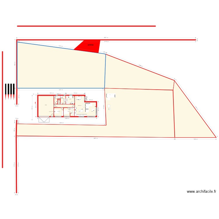 plan rectangle. Plan de 0 pièce et 0 m2