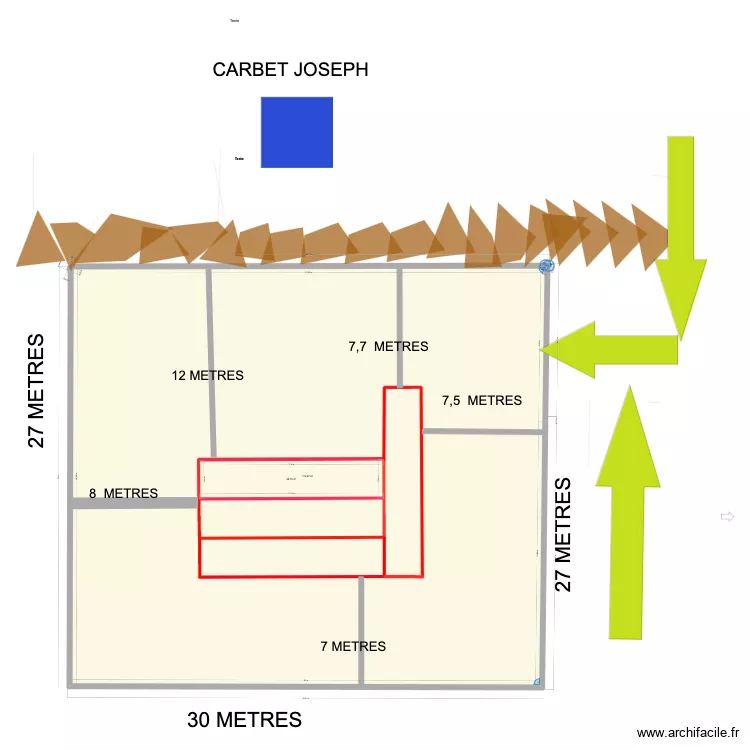 LES 4 CONTAINERS SUR LE TERRAIN AVEC PNEUS. Plan de LES 4 CONTAINERS SUR LE TERRAIN AVEC PNEUS. Plan de