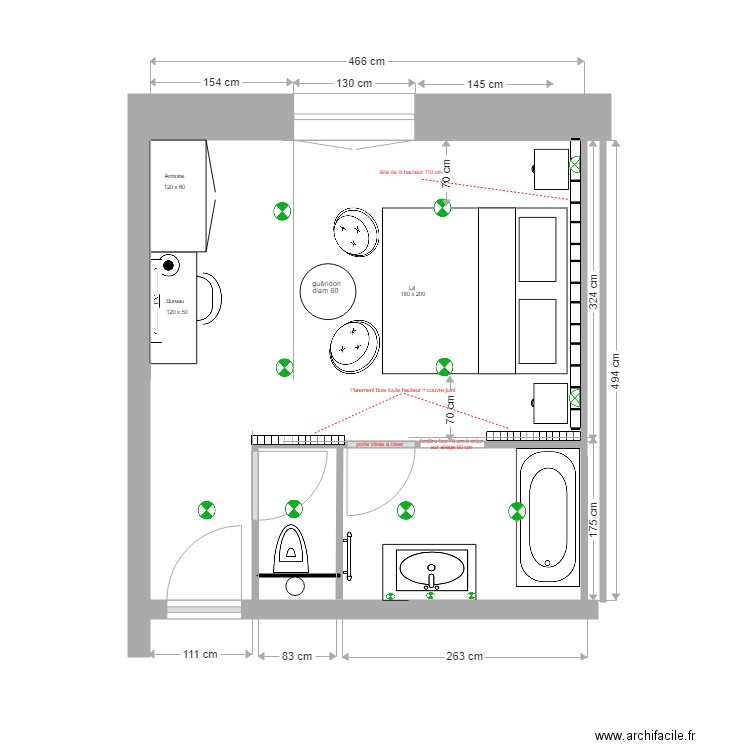 R1     CHAMBRE 21. Plan de 0 pièce et 0 m2