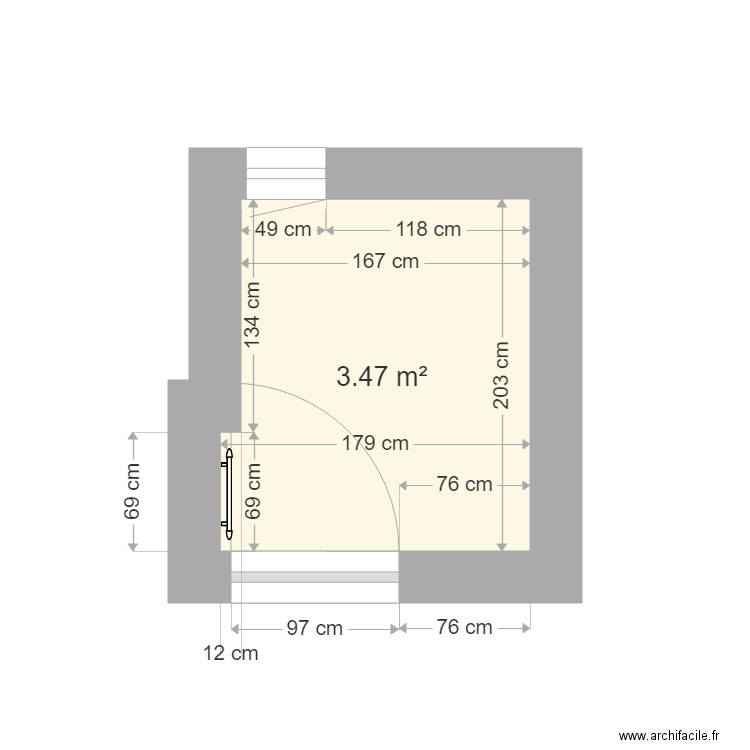 SDB Maëlys A vide. Plan de 0 pièce et 0 m2