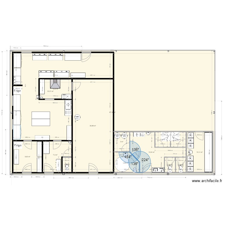 labo+sanitaires modif. Plan de 15 pièces et 401 m2