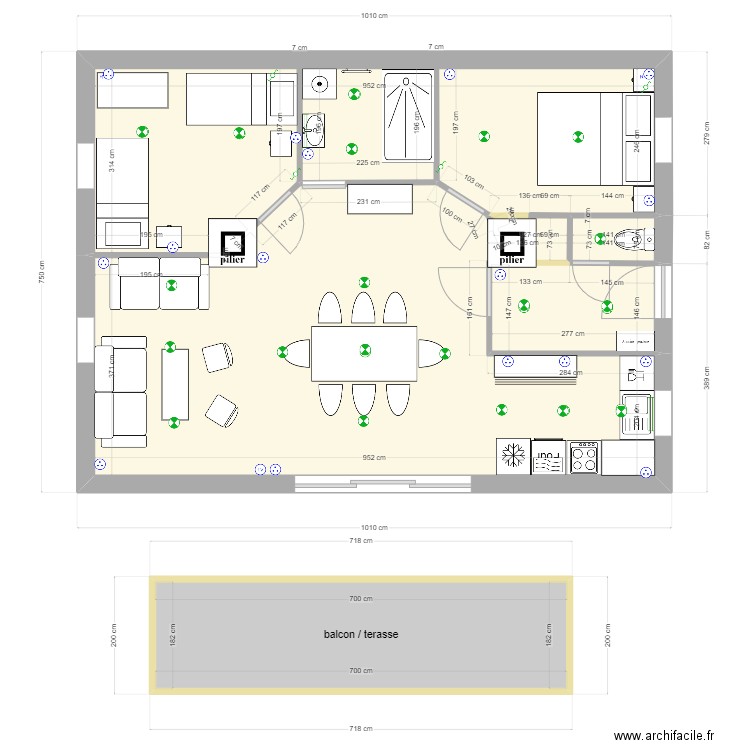 rochail 4. Plan de 4 pièces et 77 m2