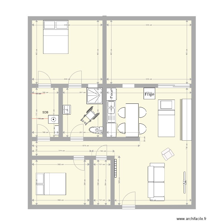 Roland GARDEZ bis. Plan de 7 pièces et 107 m2