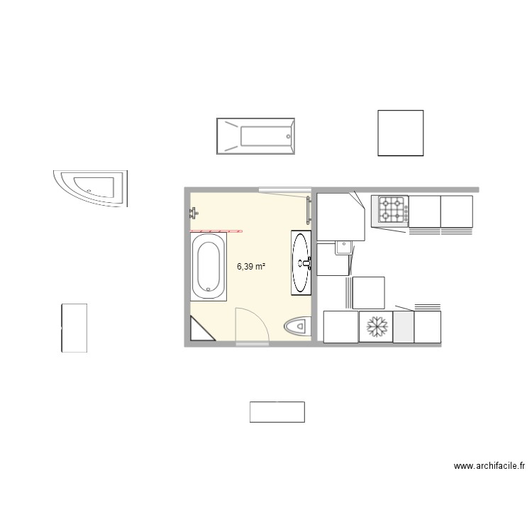 SDB 8 24. Plan de 0 pièce et 0 m2