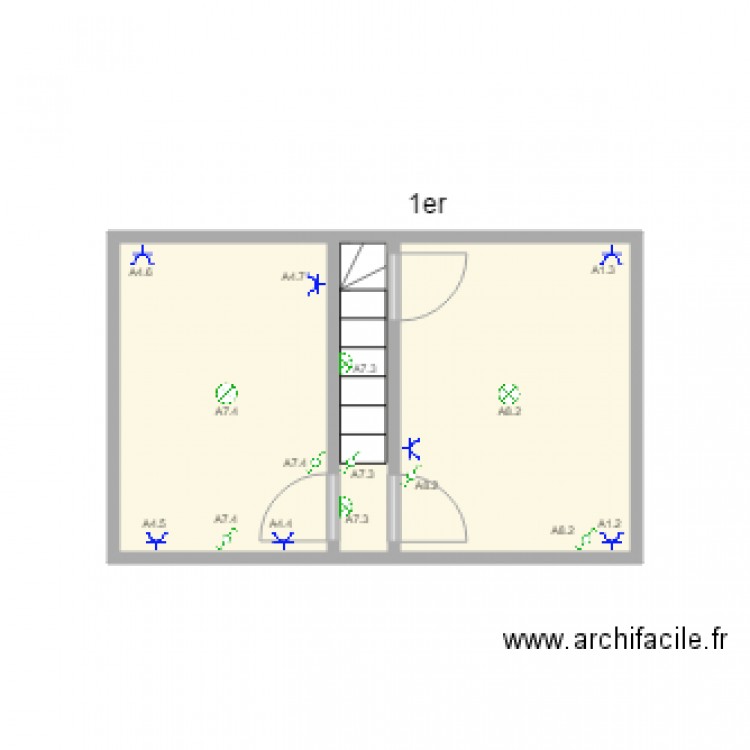 Vottem maison 1er. Plan de 3 pièces et 12 m2