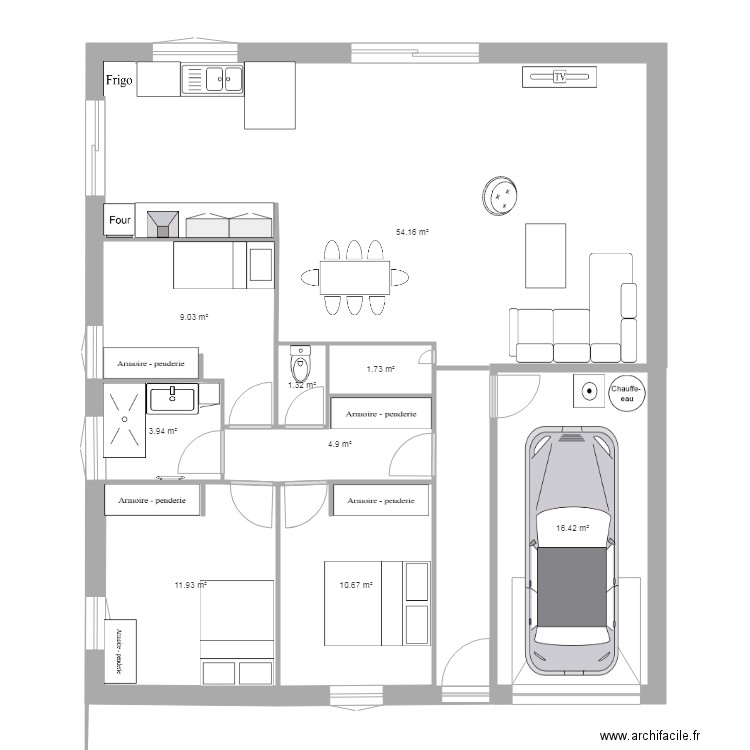 esquisse 1080m de face 1230 . Plan de 0 pièce et 0 m2