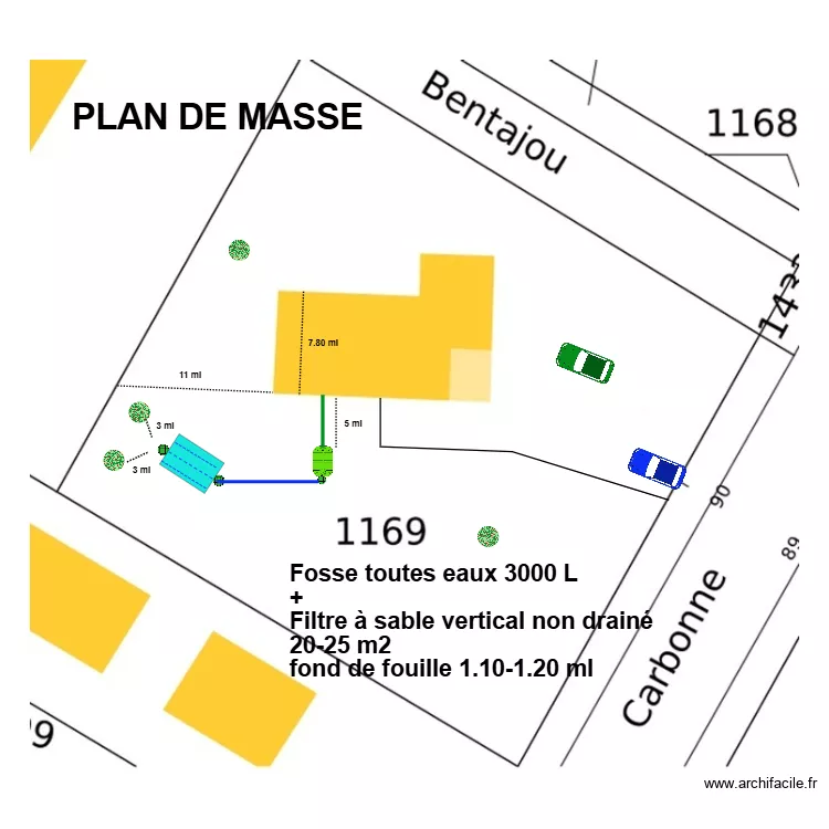 LEROY filtre &agrave; sable vertical non drain&eacute;. Plan de 