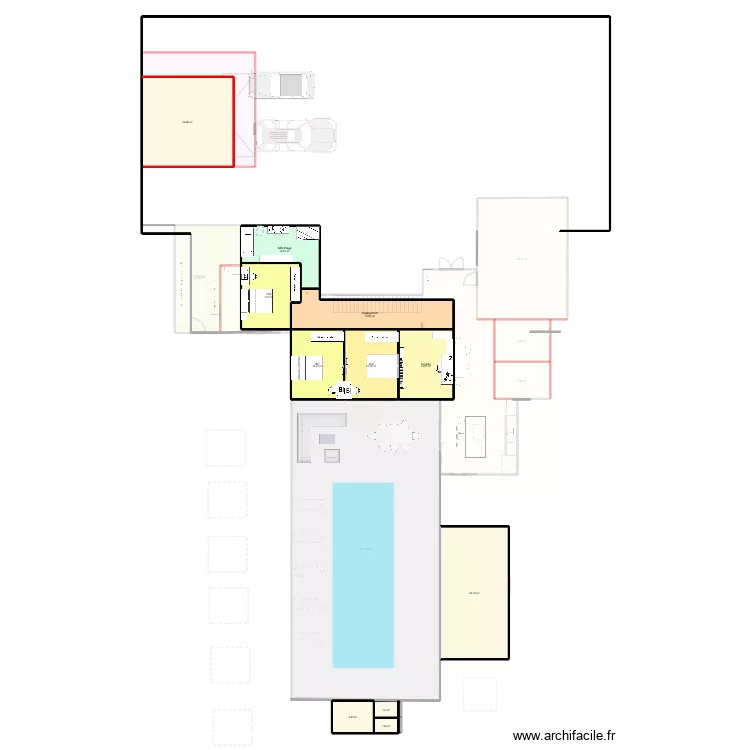 &Eacute;tage. Plan de 25  et 613 m²