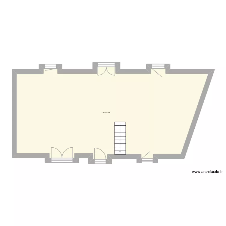 Maison actuelle nue. Plan de 1 et 73 m² Maison actuelle nue. Plan de 1 et 73 m²
