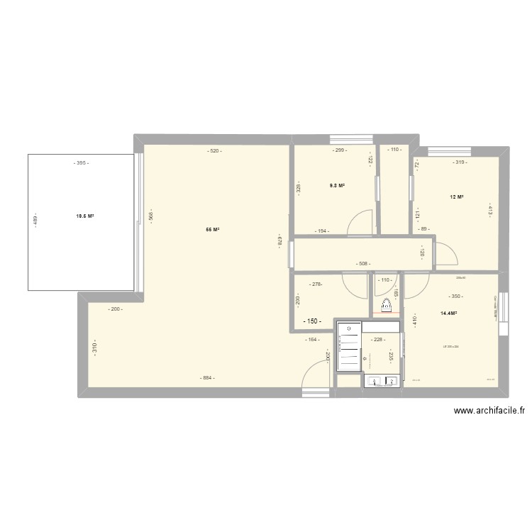 Habay-PLAN general. Plan de 7 pièces et 113 m2