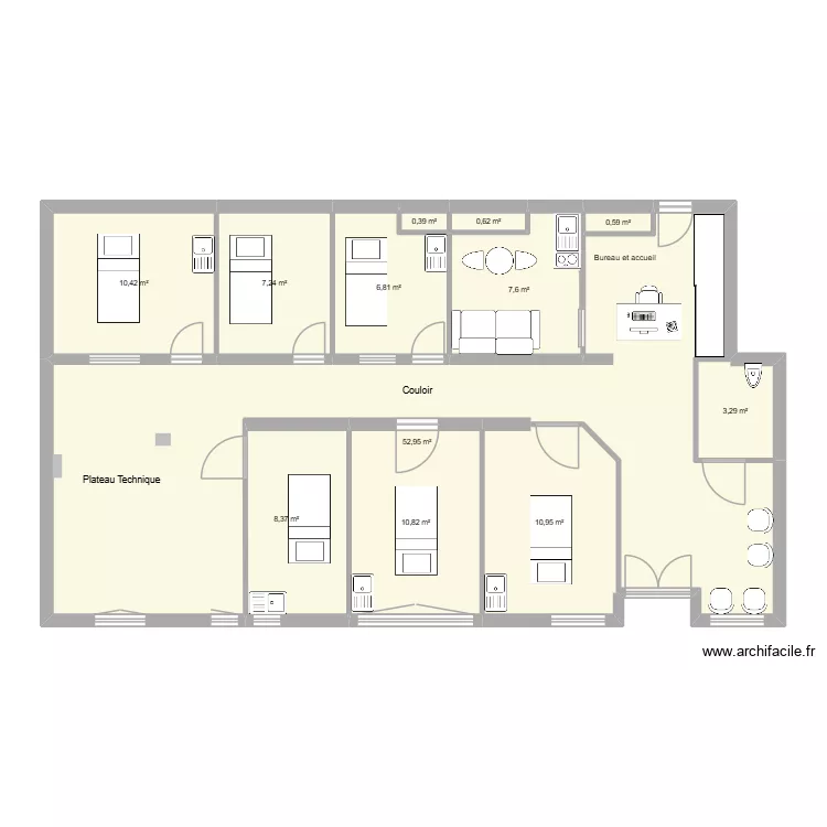 Cabinet Saint di&eacute; V5. Plan de 12  et 120 m²