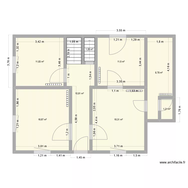 AirBnB Dampierre rdc. Plan de 8  et 78 m²