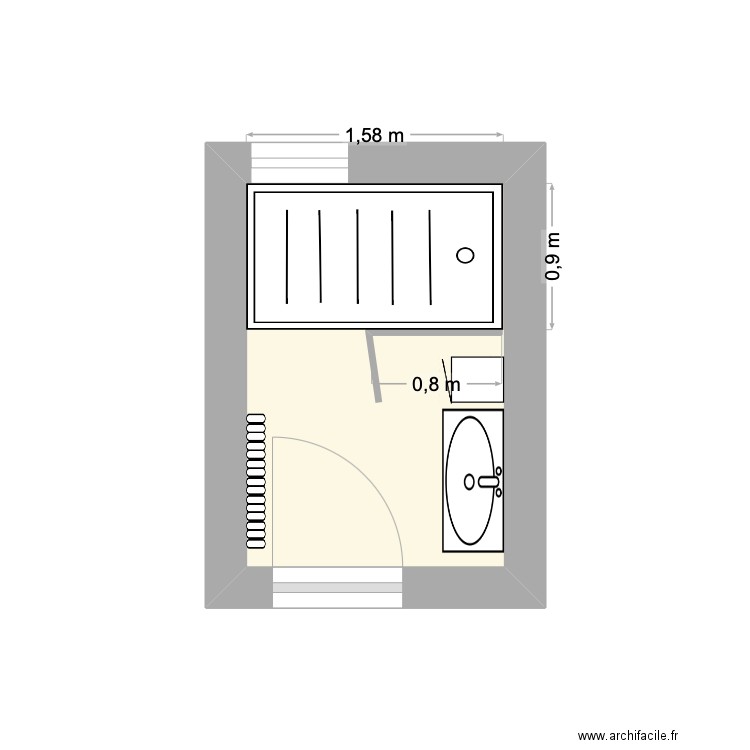 Verdon. Plan de 1 pièce et 4 m2