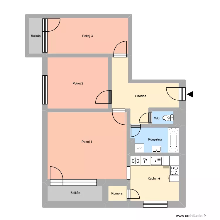Sokolsk&aacute; tř&iacute;da 2783, byt 12. Plan de 16  et 197 m²